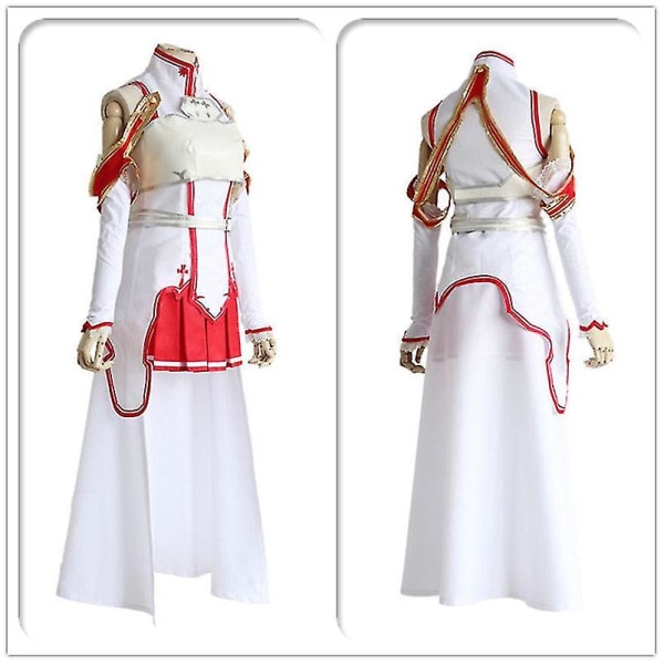 Sword Art Online Cosplay Kostym Asuna Yuuki Full Set Kvinnor Cosplay Kostymer Costume and wigs Xxl