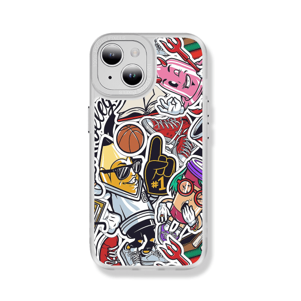 Creative Painted Pattern Matt Hudvänlig Magsafe magnetiskt phone case Lämplig för Iphone och andra modeller Style K Transparent Ypcx0092