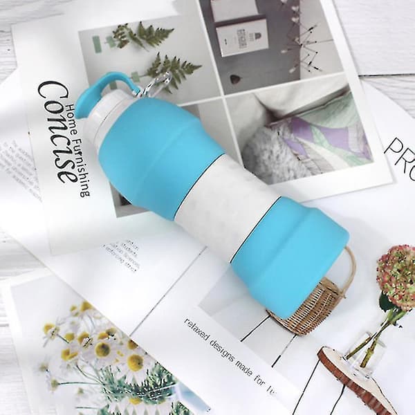 Vattenflaska Vikbara koppar 580ml Bpa Gratis livsmedelsklassad silikonvattenkopp Grey