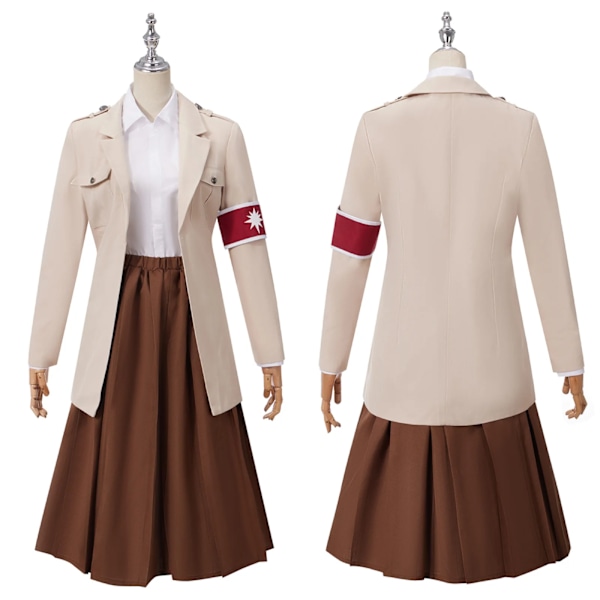 Anime Pieck Finger Cosplay Kostym Rock Byxor Final Trench Kjol Skjorta Karneval Fest Förklädnad Outfit Scen Kläder Halloween Present XS Full Set