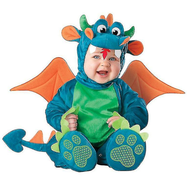 Småbarn Dinosaurie Dräkt Barn Söt Hooded Onesie Animal Cosplay Kostym Dinosaur 80CM