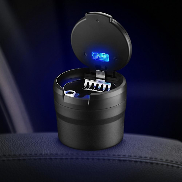 Bärbar askfat med ledljus Auto mugghållare askfat för bil rökfria askfat Biltillbehör null none