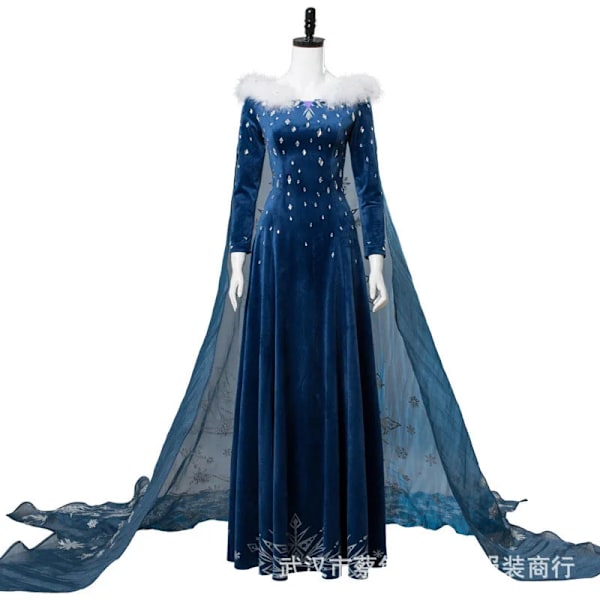 Olafs äventyr Snödrottning Prinsessa Elsa Klänning och Cape Film Ekvivalent Cosplay Halloween Kostym Karneval Maskerad Fest Förklädnad S Elsa dress