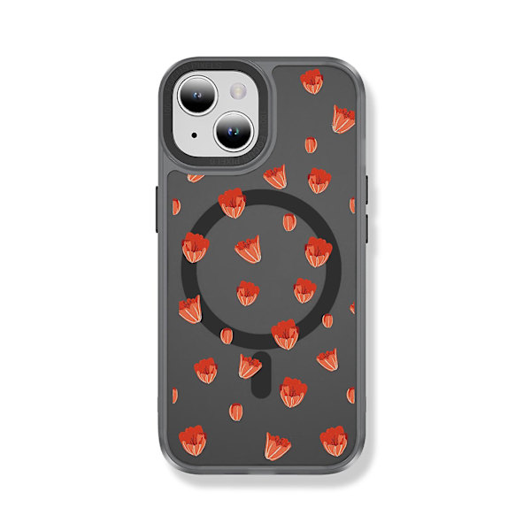 Creative Painted Pattern Frosted Magsafe Magnetic Phone Case Lämplig för Iphone och andra modeller Style B Transparent Svart Ypcx0325