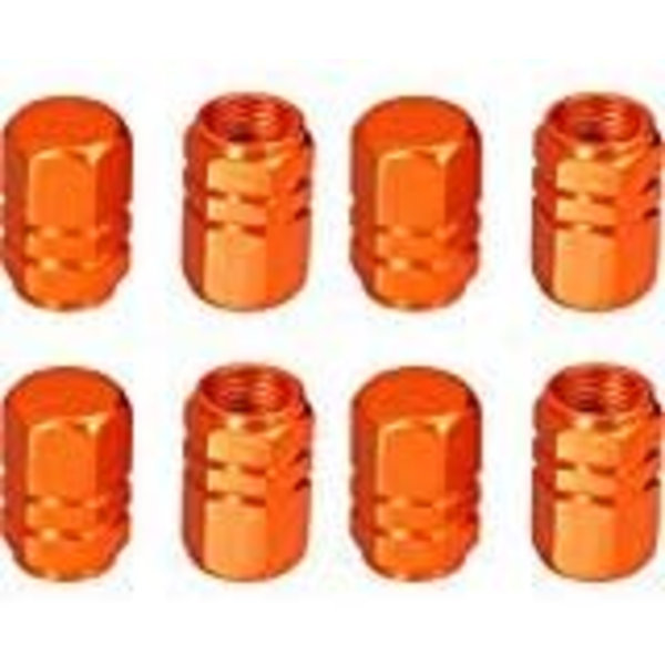 EBOOT 8 delar Däckstamventilkåpor Hjulventilkåpor Dammtät cap för bil, hexagonform (blå) Orange