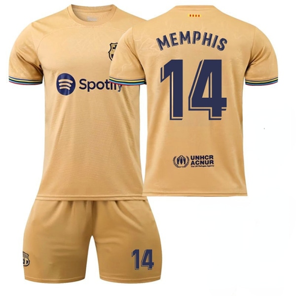 22 Barcelona tröja  Bortamatch NO. 14 Memphis tröja XL(180185cm)