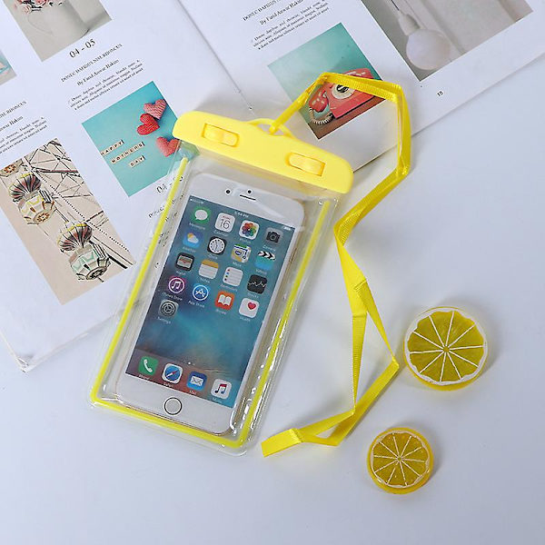 Vattentätt phone case Drift Cover Simning Vattentät väska för 6-tums cover Påse Case Undervattens torrväska Case C A-Yellow