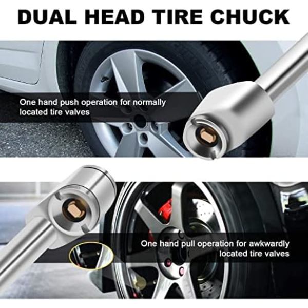SAFELIFE Air Chuck, 1/4&#34; FNPT Dual Head Air Chuck, RV Truck Heavy Duty Tire Chuck för Inflator Gauge Kompressor Tillbehör metallic