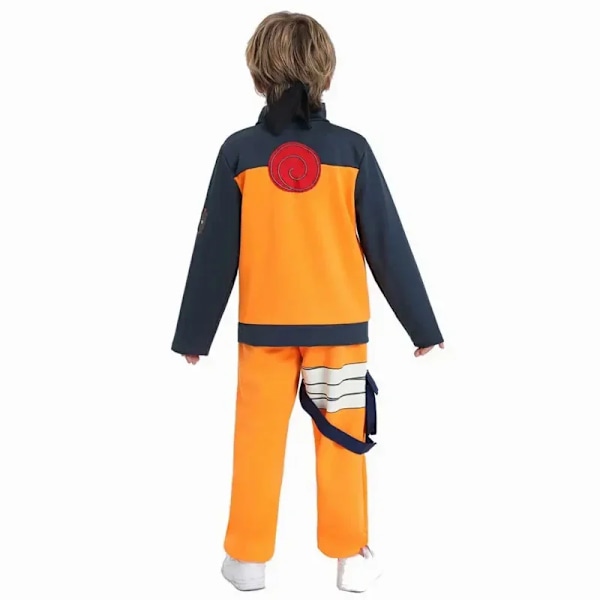 Toppkvalitet Barn Kakashi Cosplay Uzumaki Akatsuki Kappa Shippuden Uniform Ring Pannband Kunai Halloween Kostym L (kids 130) set 4