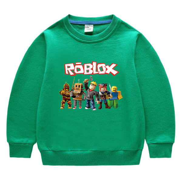 Barnkläder-Roblox rund hals sweatshirt-grön 110cm