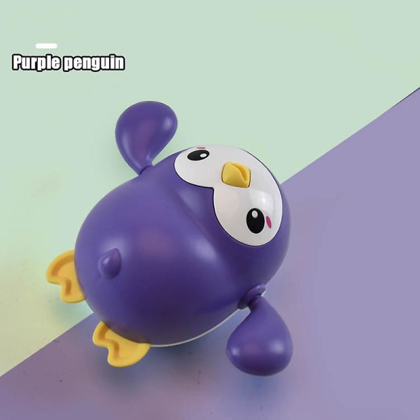 Baby Djur Söt tecknad sköldpadda krabba Klassisk baby Spädbarnsbadkedja Clockwork Toy For Kid 2020 Nyaste C Purple penguin