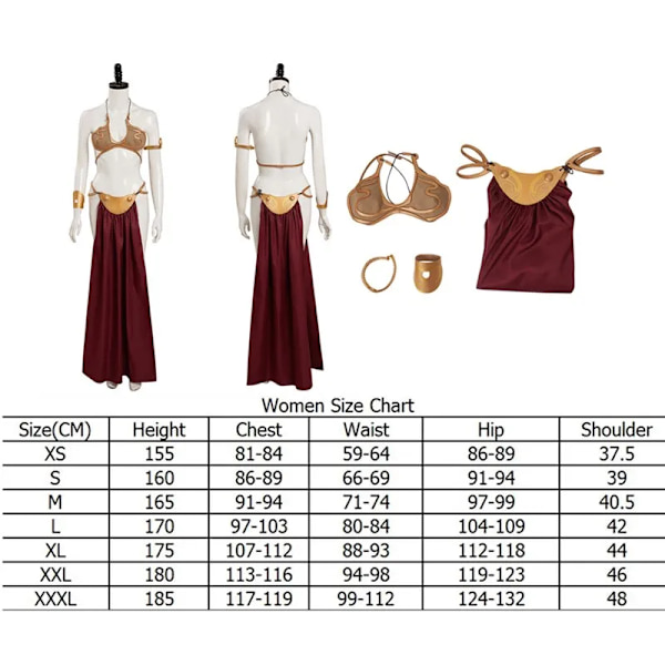 Rymdstriden Fantasy Prinsessan Leia Cosplay Sexig Slavklänning Kostym Kvinnor Förklädnad Bikini Outfits Halloween Karneval Festdräkt L Female Size