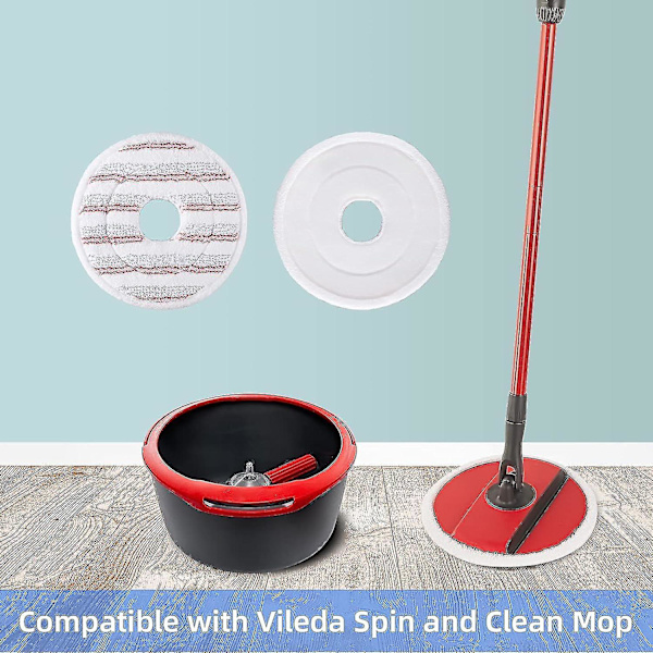 3st mopppåfyllning för Vileda Spin And Clean Mopp, Byte av spinnmopphuvud, tvättbart återanvändbart mikrofibermopphuvud gray