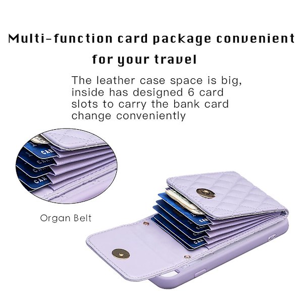 Bf22-stil case för Iphone 6 / 6s / 7 / 8 / Se (2020) / Se (2022) Kickstand Pu läderbelagd Tpu cover Purple