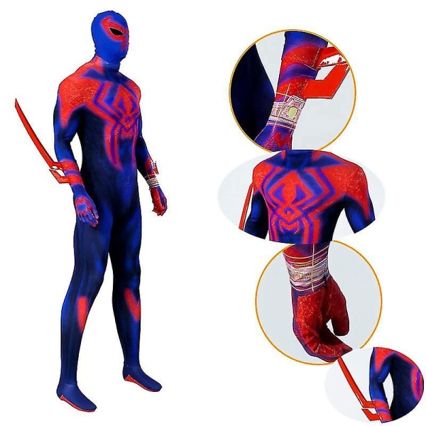 Kids Aldult Spider Man 2099 Cosplay Costume Party Jumpsuit Spider-man: Across The Spider-verse Fancy Dress L