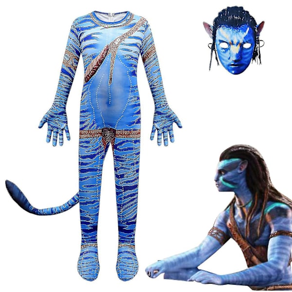 Avatar Cosplay Kostymer Mask För Barn Alien Suit Pojke Tjej Avatar 2 The Way Of Water Halloween Och Maskeradfest Barndräkt Jst. Boys 110