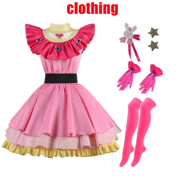 Anime OSHI NO KO Ai Hoshino Cosplay Kostym Klänning Lolita Kjole Rosa Uniform Kanin Hårnål Halloween Karneval Festkläder XL D1