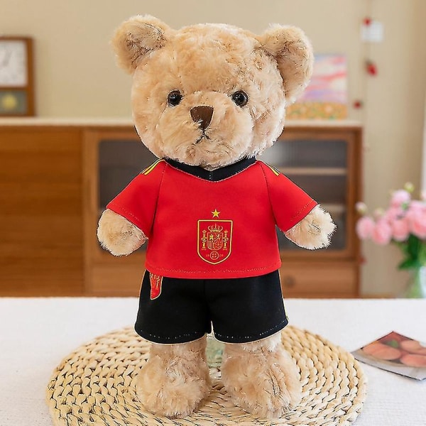 35 cm Fotbollsfans present Söt bärande skjorta Teddybjörn Plyschleksaker Härlig mjuk mjuk docka för flicka Pojke France