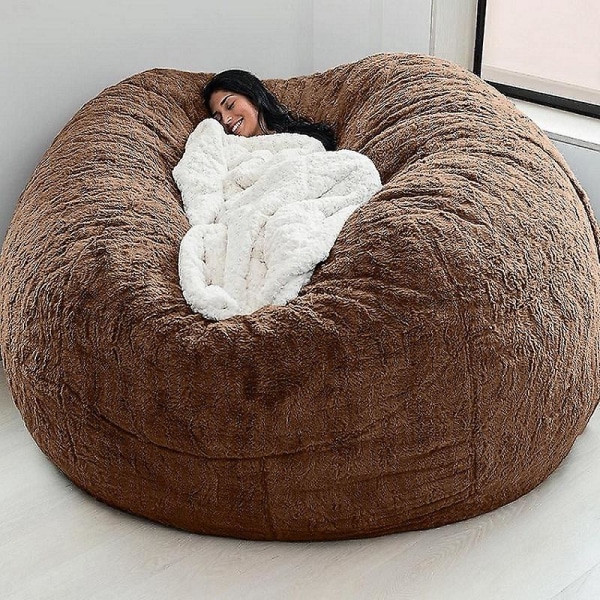 Lazy Sofa Bean Bag konstgjord päls Bean Bag (endast bönor) coffee 135 x 65cm