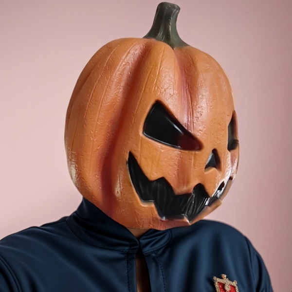 1 st Halloween Pumpa-skräckmask, Cosplay-fest, Pumpa-lykta, Helhuvud Latexmask, Läskig Demon, Klä upp sig, Kostymöverdrag, Rekvisita x34019b