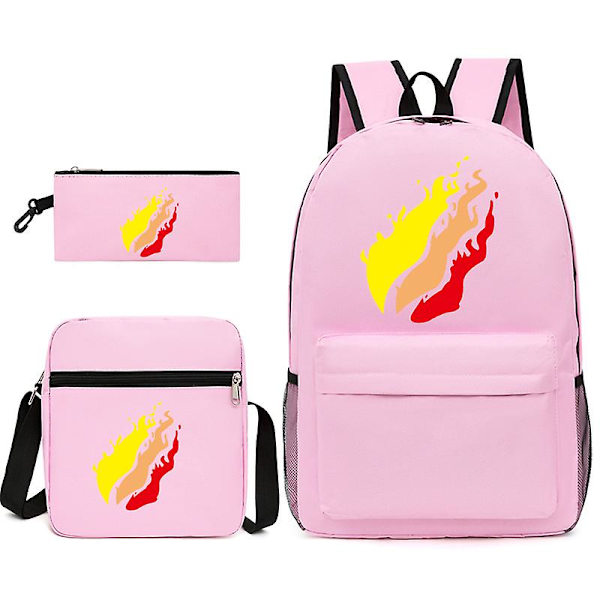 Fritid Prestonplayz Student Skolväska Ryggsäck Liten Axelväska Pen Väska Tredelad Set Pink none