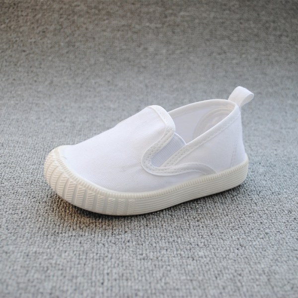 Barns fritidsskor i canvas vita 26/Small inner length 15.2cm