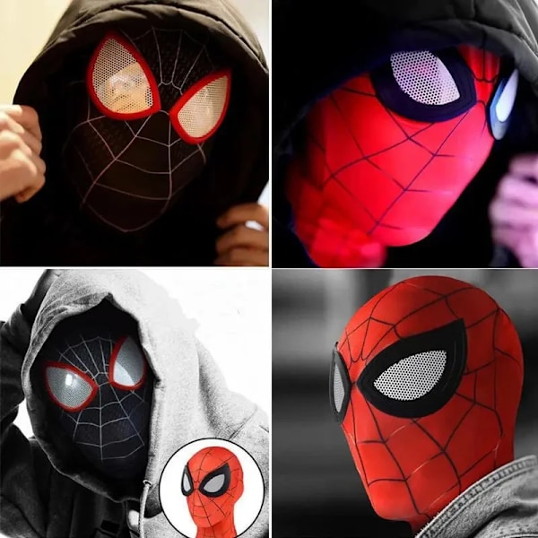 Spiderman Mask Superhjälte Miles Morales Peter Parker Spider Man Cosplay Masker Spindelhjälm Halloween Kostymrekvisita för Vuxna style7