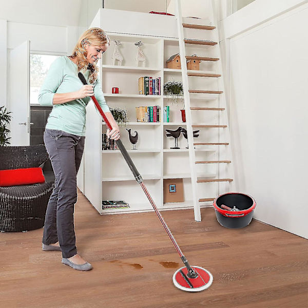 3st mopppåfyllning för Vileda Spin And Clean Mopp, Byte av spinnmopphuvud, tvättbart återanvändbart mikrofibermopphuvud red