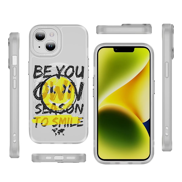 Creative Painted Pattern Frosted Magsafe Magnetic Phone Case Lämplig för Iphone och andra modeller Style B Transparent Svart Ypcx0179