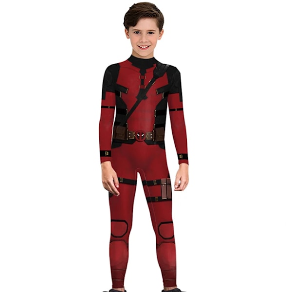 Deadpool Wolverine Cosplay Kostym Flickor Pojkar Overall Halloween Superhjälte Deadpool 3 Cosplay Zenti Fest Overall L(120-130cm Height) T108-1050