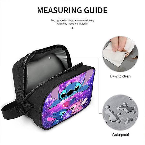 Stitch Printed Lunch Box Multifunktionell Lunchpåse för skolkontorsarbete Picknickpresenter B