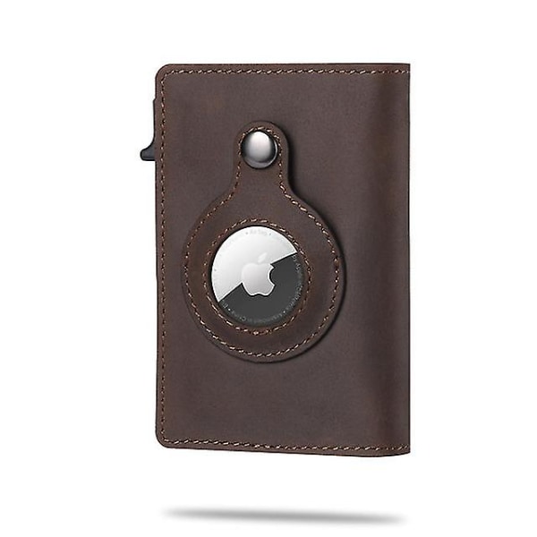 För Apple AirTag Plånbok Män Kolfiber Mode ID Kreditkortshållare Rfid Slim AirTag Slide Plånbok Designer Korthållare Coffee