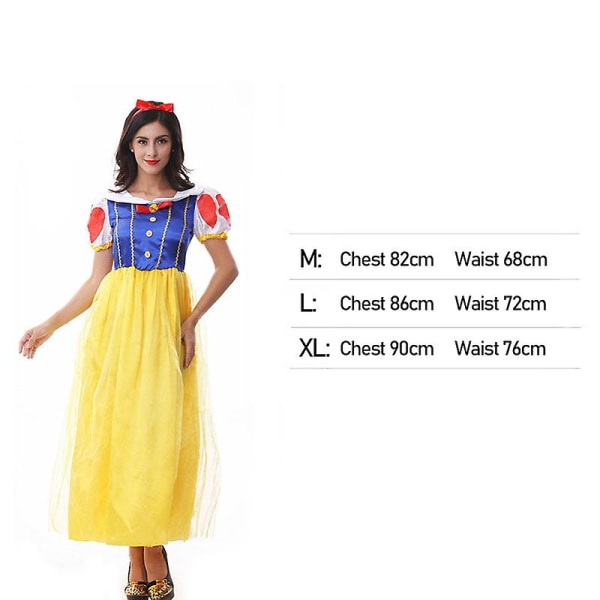 Prinsessdräkt för kvinnor, balklänning för flickprinsessan, Halloweenkostym för vuxen Q6 L