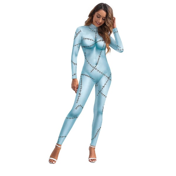 Halloween Womens The Nightmare Before Christmas Jumpsuit Cosplay Sally Costume A XL