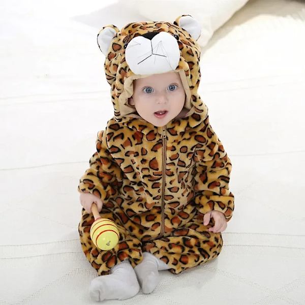 Unisex Baby Flannel Stitch Cosplay Romper Animal Onesie Kostym Huva Cartoon Outfit Suit 100(18-24M)-Anime mo 03