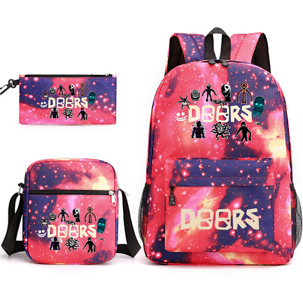dörrar roblox ryggsäck tre delar set - Star Red-3