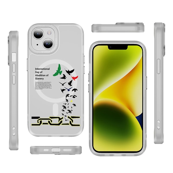 Creative Painted Pattern Frosted Magsafe Magnetic Phone Case Lämplig för Iphone och andra modeller Style I Transparent Black Ypcx0378