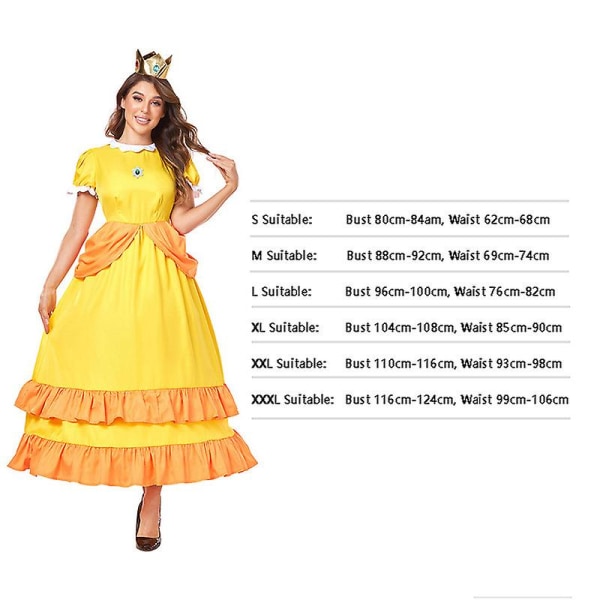 Prinsessdräkt för kvinnor, balklänning för flickprinsessan, Halloweenkostym för vuxen Q3 2XL