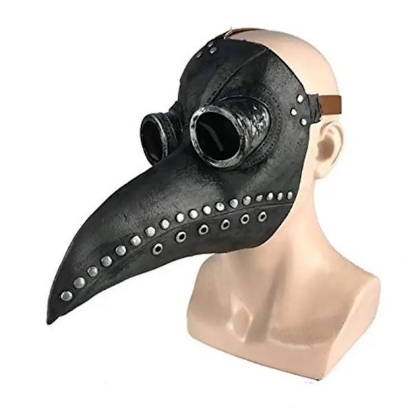 Ny Halloween Pestens Läkare Sjal Cosplay Kostym Rekvisita Medeltida Steampunk Skräckmasker Vuxen Dödsängel Kappa Cosplay Svart Hatt Black