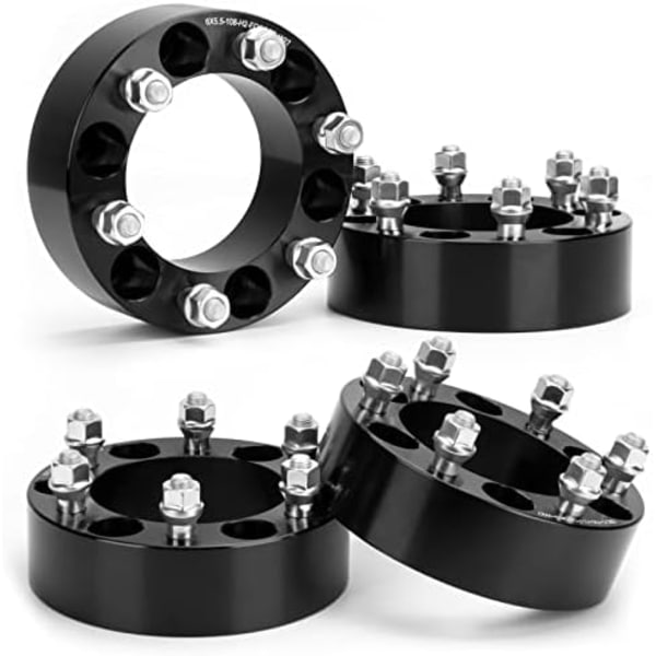6x5,5 hjuldistanser, KSP smidda 1&#34;(25 mm) 6x139,7 mm till 6x139,7 mm gängstigning M12x1,5 navhål 108 mm adaptrar för Tacoma 4Runner Tundra F black No Lip-6X5.5-2inch