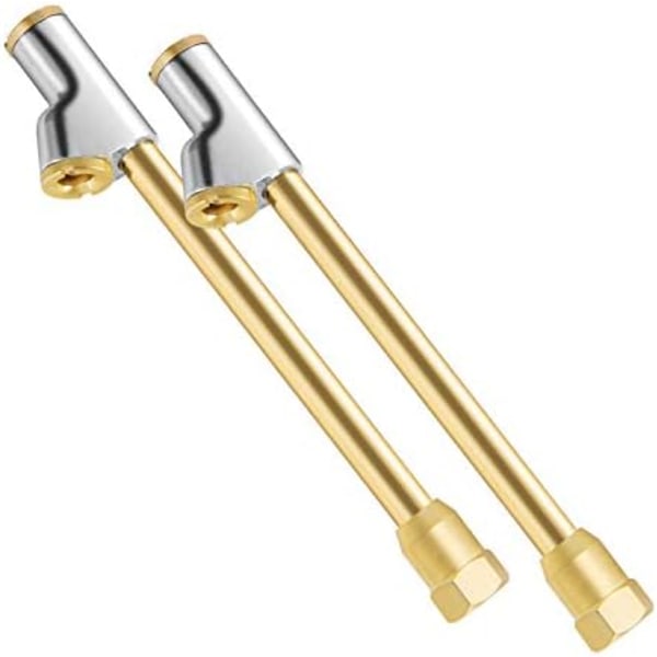 AstroAI Air Chuck 1/4&#34; FNPT Heavy Duty Dual Head Mässing Däck Chuck Kompatibel med Inflator Luftpump Kompressor Tillbehör för Truck Bus Brass-2pack