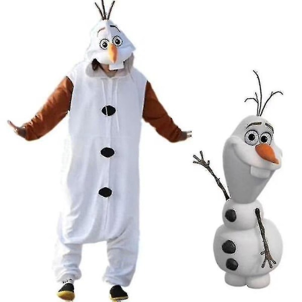 Olaf Frozen Adult Snowman Kostym Kigurumi Pyjamas Pyjamas Ozq Hög kvalitet M