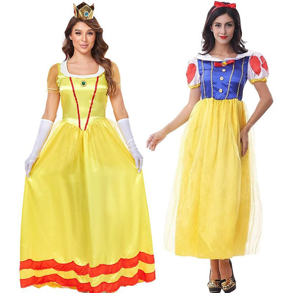 Prinsessdräkt för kvinnor, balklänning för flickprinsessan, Halloweenkostym för vuxen Q1 M