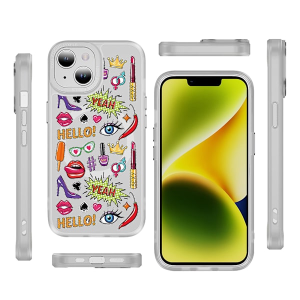 Creative Painted Pattern Frosted Magsafe Magnetic Phone Case Lämplig för Iphone 15 Case och andra modeller Style A Transparent Ypcx0199