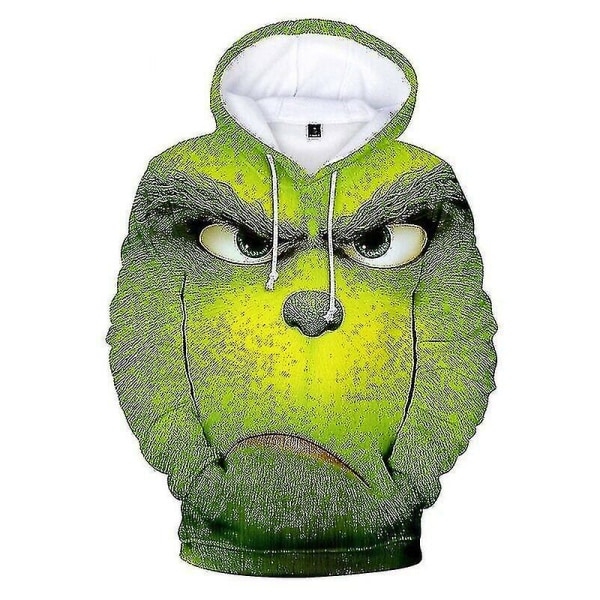 3d Grinch Hoodie Herr Kvinnor Casual Huvtröja Sweatshirt Vänner Xmas Present Style 1 L