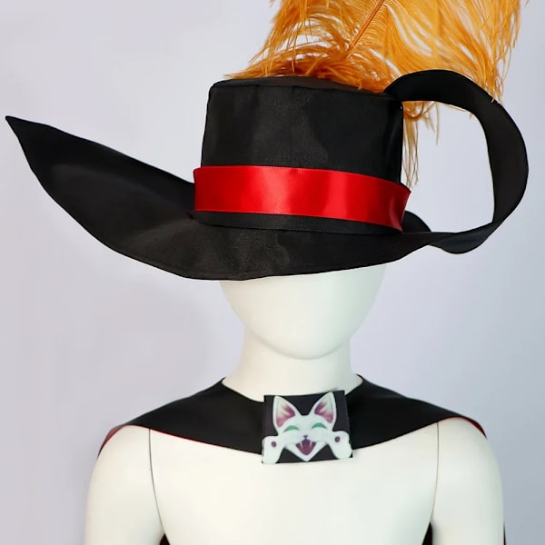 Anime Film Puss In Boots PUSS Vuxna Barn Cosplay Kostym Kappa Hatt Bälte Dräkt Katt PUSS Full Kostym Halloween Kostym Kids 120 Black hat