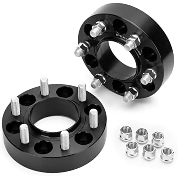 KSP 6X5.5 hjuldistanser för ram 1500 2019-2022,1.5&#34;(38mm) Real Forged Hub Centric Tire Spacer med 77.8mm navhål M14x1.5 dubbar/bultar f black 6 lug-M14x1.5