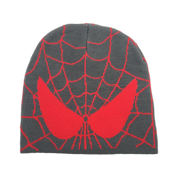 Spiderman Mönster Stickad Beanies Hatt För Herr Dam Unisex Vinter Varm Skull Hat Blue