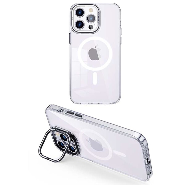 Genomskinligt Magsafe- case kompatibelt med Iphone 15 Pro Max, Soft Tpu Anti-drop Stötsäkert cover med inbyggt kamerastativ Clear For iPhone 15 Pro Max