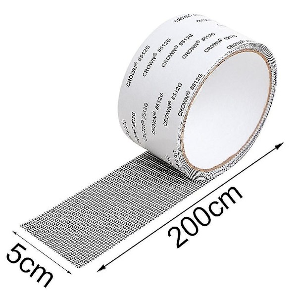 Fönsterskärm Mesh Reparationstejp Kit Extra starkt lim Vattentät Black